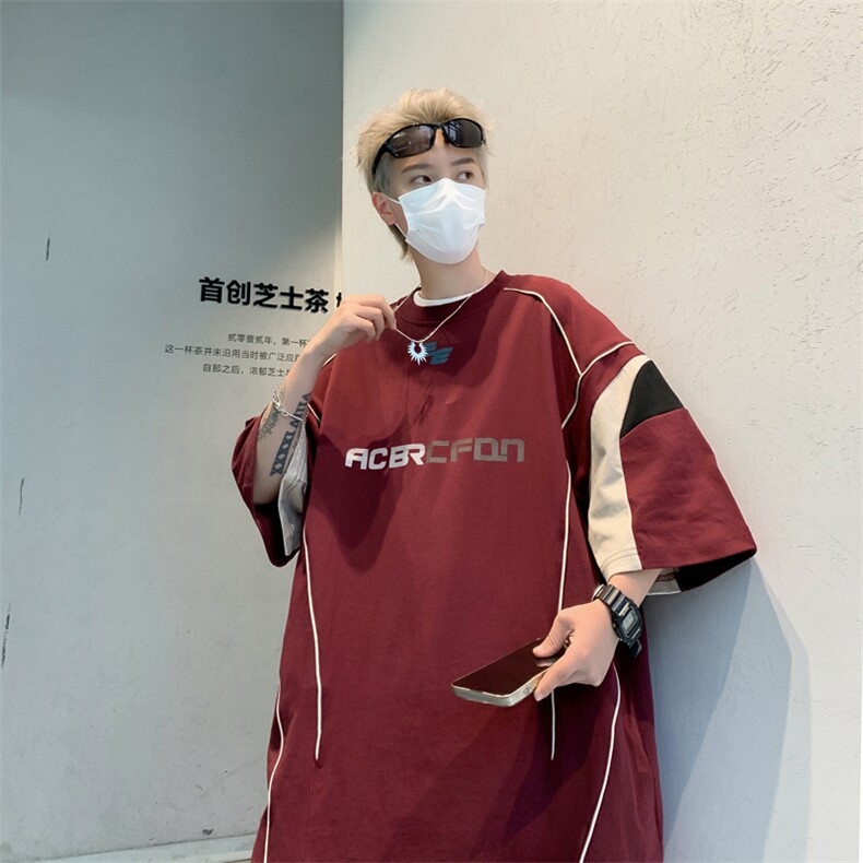 美式高街T恤男韩版潮流痞子帅字母2024夏季新款ins体恤ST324-P39,男装T恤,星座412-3