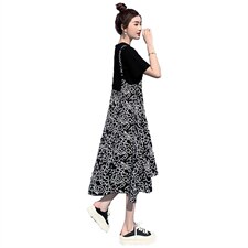 【现货！！闪电发货】2022夏季新款时尚假两件显瘦连衣裙，女装连衣裙，半夏