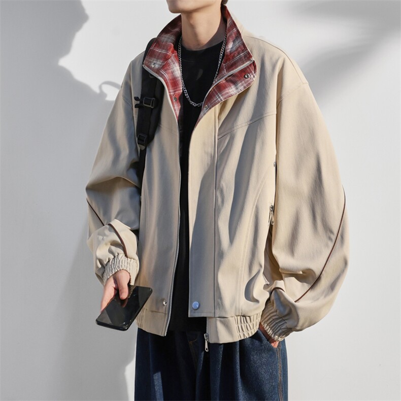 JK8871-P75 L-9XL2025秋冬新款翻领夹克外套 控128图片