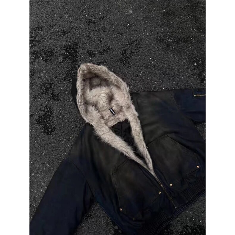 1506-1/GJ630/P162美式连帽牛仔棉服男女水洗重磅座山雕,男装棉衣,星座1506A
