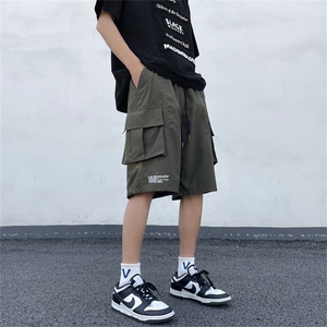 夏季宽松大码工装短裤休闲五分裤中裤大口袋松紧腰DK285图片