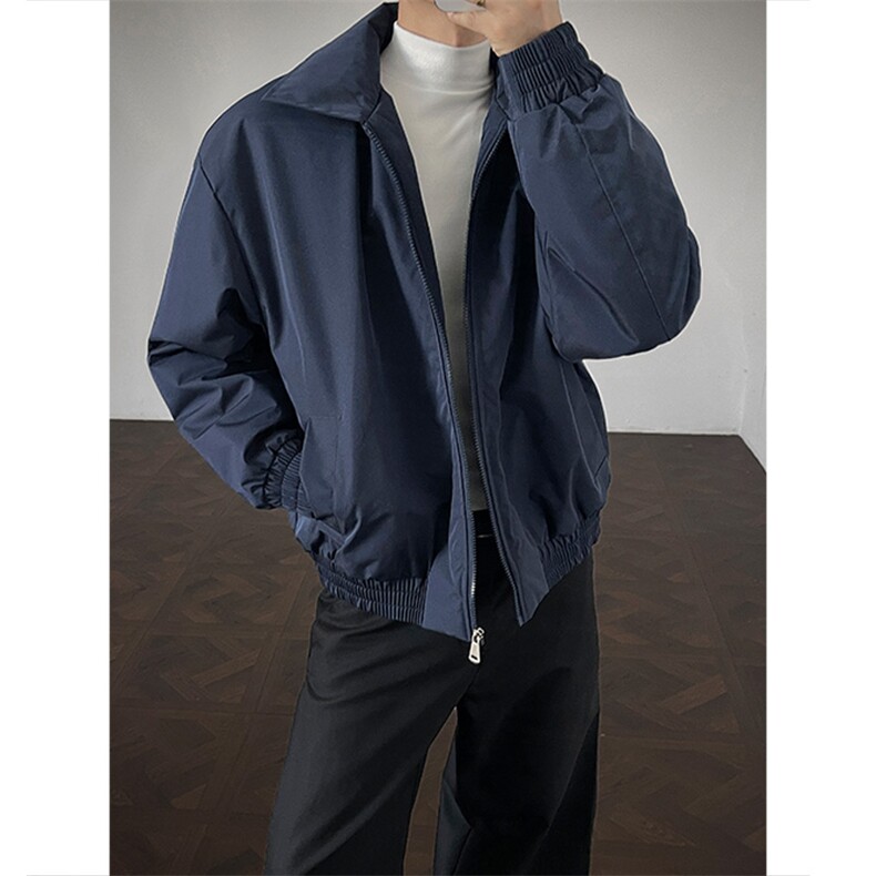 冬装老钱风加棉加厚夹克外套棉服男女翻领棉衣棒球服潮M813-P65，男装夹克，电商A441