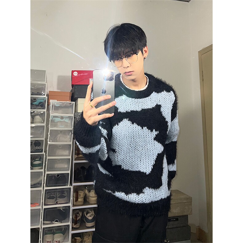 博主图cleanfit马海毛毛衣男宽松慵懒风高级感针织衫MY05-P65,男装针织衫/毛衣,星座1007（原301D）
