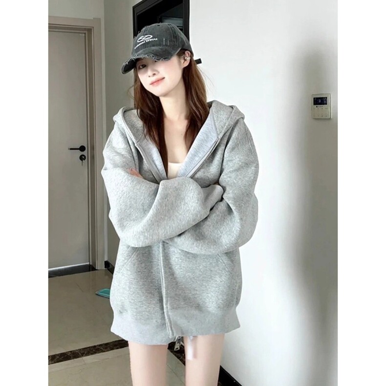 双头拉链卫衣男款秋冬连帽开衫外套oversize美式复古休闲夹克,针织衫/毛衣,星座218-8