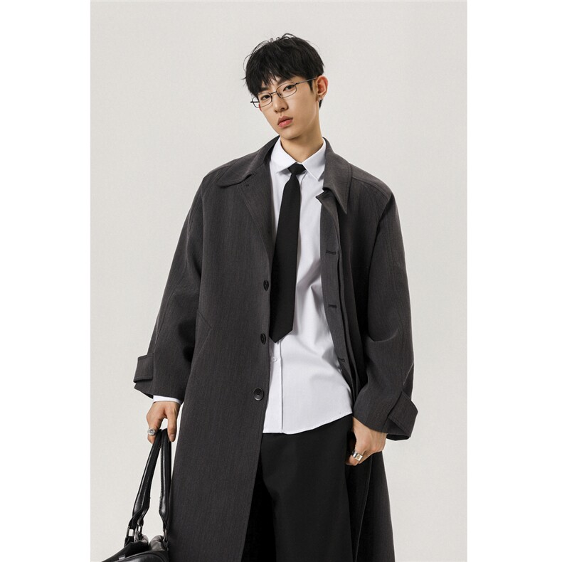 现货中长款风衣男秋季新款潮牌痞帅宽松过膝大衣FY66-P128控168，男装风衣，星座403（原603-1）