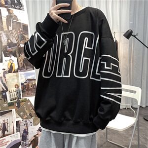 2021春秋季新款卫衣男宽松落肩潮印花圆领  202-7-GW05图片
