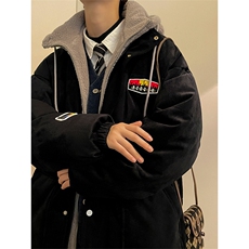 冬季男女假两件棉衣外套青少年加绒加厚绣标棉服8117-P140控价188，男装棉衣，电商A441-1