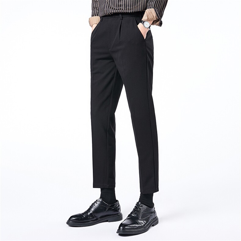 YDL1130男士2021年春季新款纯色休闲西裤修身青年商务免烫长裤P82，男装西裤，电商B360