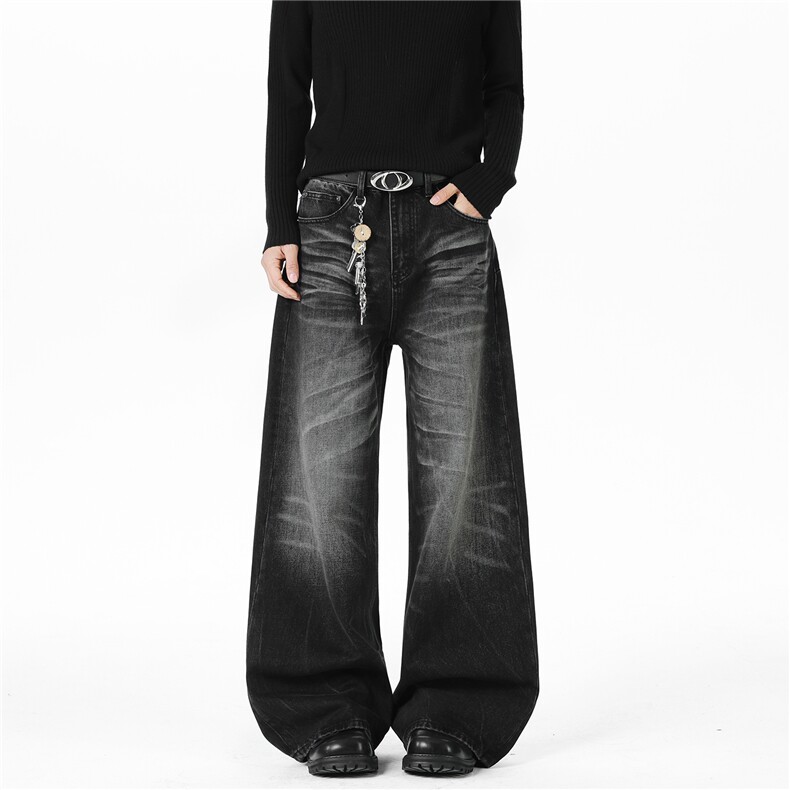 主推猫须纹面料扎花弯刀立体版型牛仔裤XZ212-1-QNK8129-P49，男装牛仔裤，星座212-1