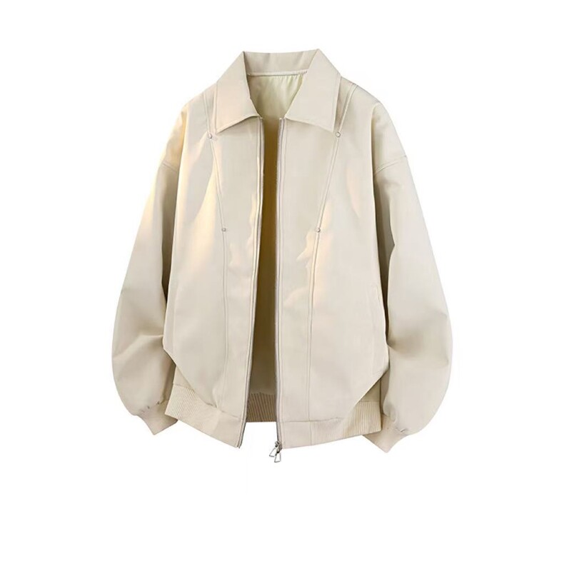 网图美式翻领纹理感PU皮夹克皮衣机车服外套JK508-P70，男装夹克，星座1213