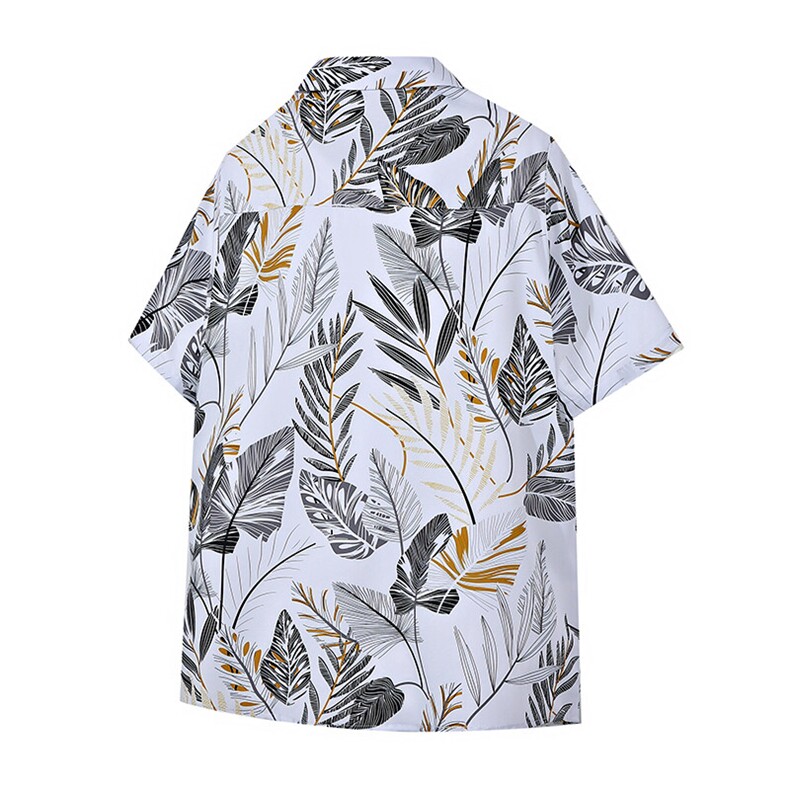 大码花衬衫男短袖夏季痞帅休闲上衣服外套翻领衬衣A012/824P35,男装衬衫,电商A012