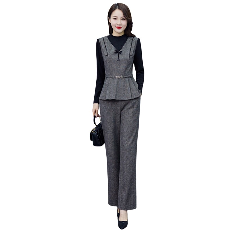 现货-新品】时尚洋气两件套2024年春装新款显瘦阔太太女士套装,女装套装/套裙,仁梯