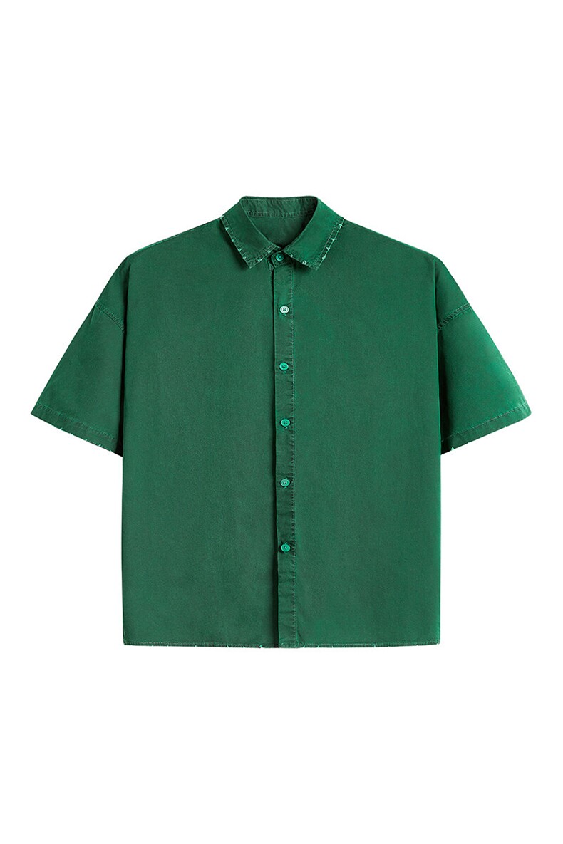 美式工装衬衫短袖夏季宽松纯棉脏染衬衣男A436-0601E-P4068,男装衬衫,电商A436