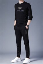 中老年运动套装男春秋季爸爸圆领卫衣中年运动服男士两件套长袖，男装休闲套装，电商B212（原钱塘6029）