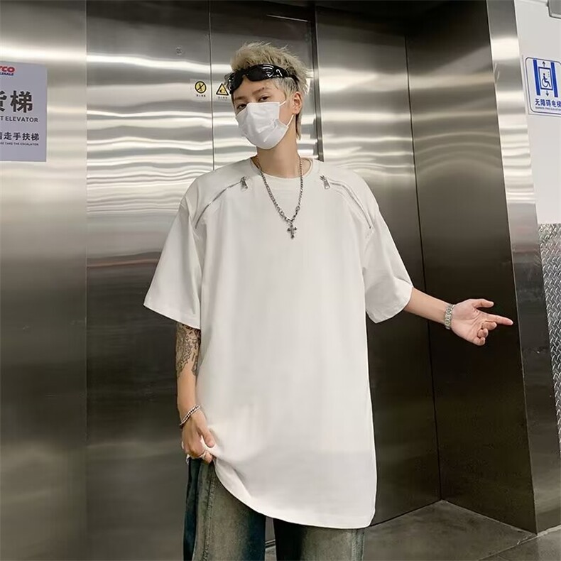 夏季男圆领拉链纯棉短袖T恤LT37P33,男装T恤,星座1116-2