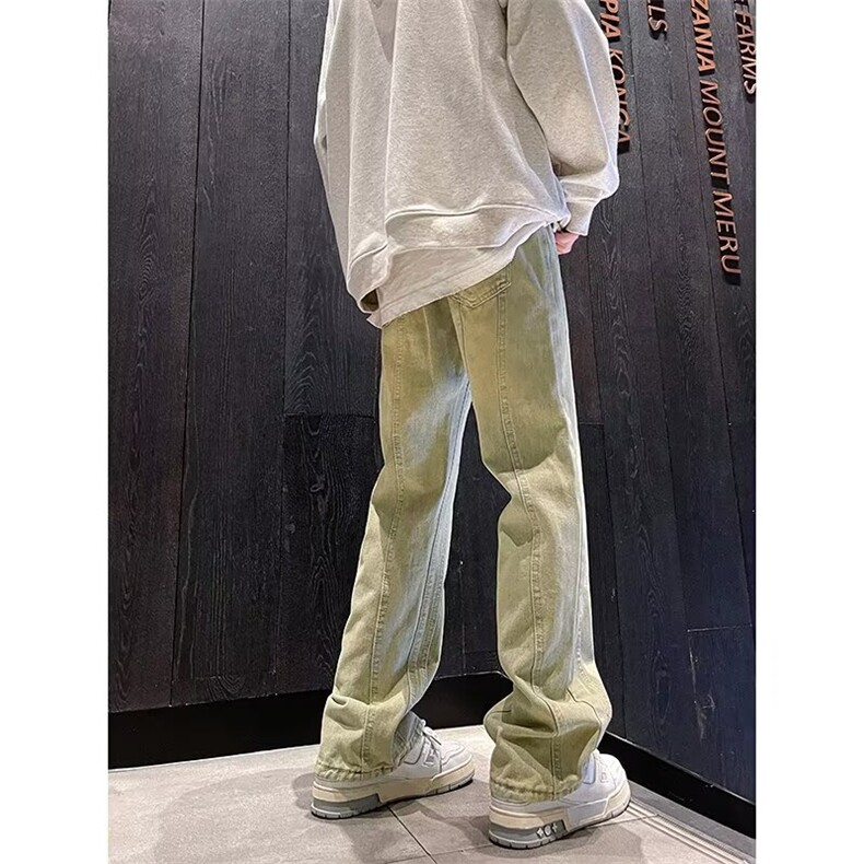 美式高街黄泥染牛仔裤男女款潮牌复古水洗vibe休闲裤子N068-p50,男装牛仔裤,星座601-2