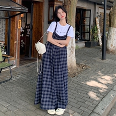 【现货】春夏秋三季！韩系休闲格子背带裤女2C260-X041-P130-K188，女装连体裤，2C260