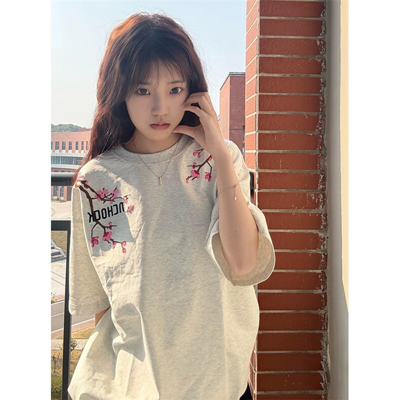 万针全刺绣工艺抖音得物高品质260克重磅纯棉双纱美式高街短袖T恤,男装T恤,电商A486