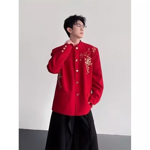 中山装演出服男士青少年老年红歌刺绣演出比赛年会合唱团表演服装图片