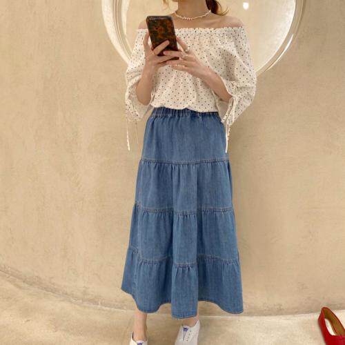 波点小衫可以一字领哦面料舒服，女装，Y·A·M（友安米）