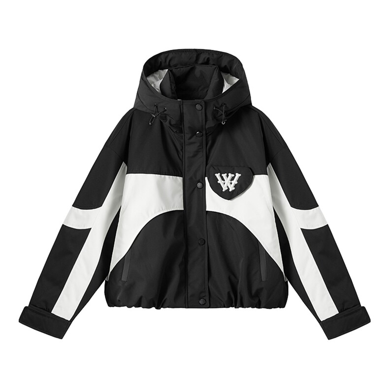 派克服羽绒服女2024冬季新款小个子短款欧货休闲拼接加厚工装外套,女装羽绒服,韩蜜菓