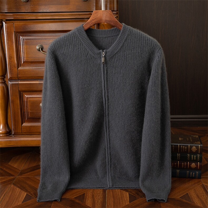 男款35%羊绒元宝针加厚开衫，男装羊绒开衫，大洋妞羊绒二店