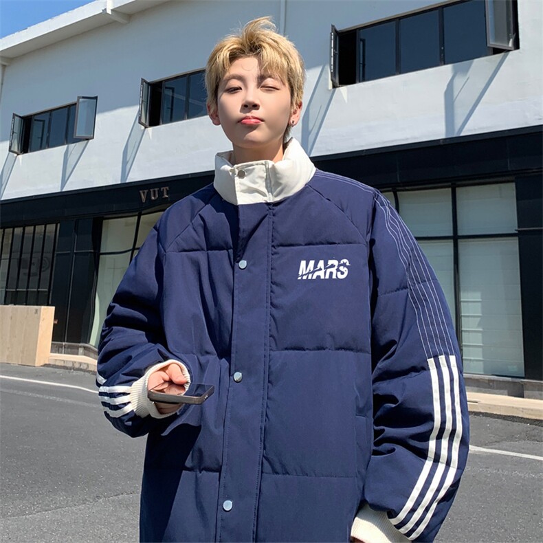 ！2025冬季新款男士字母印花立领棉衣情侣棉服外套MY209特P80,男装棉衣,电商B220