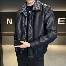 加绒厚款皮衣外套男2025冬季皮夹克外套C317-J7722-P185，男装夹克，电商C317