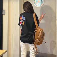 万针全刺绣工艺得物抖音高品质260克纯棉双纱美式高街短袖T恤P33，男装T恤，电商A486