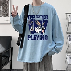 控48重磅230g纯棉长袖t恤男大码圆领卫衣打底衫TX3234-P28，男装T恤，电商A040