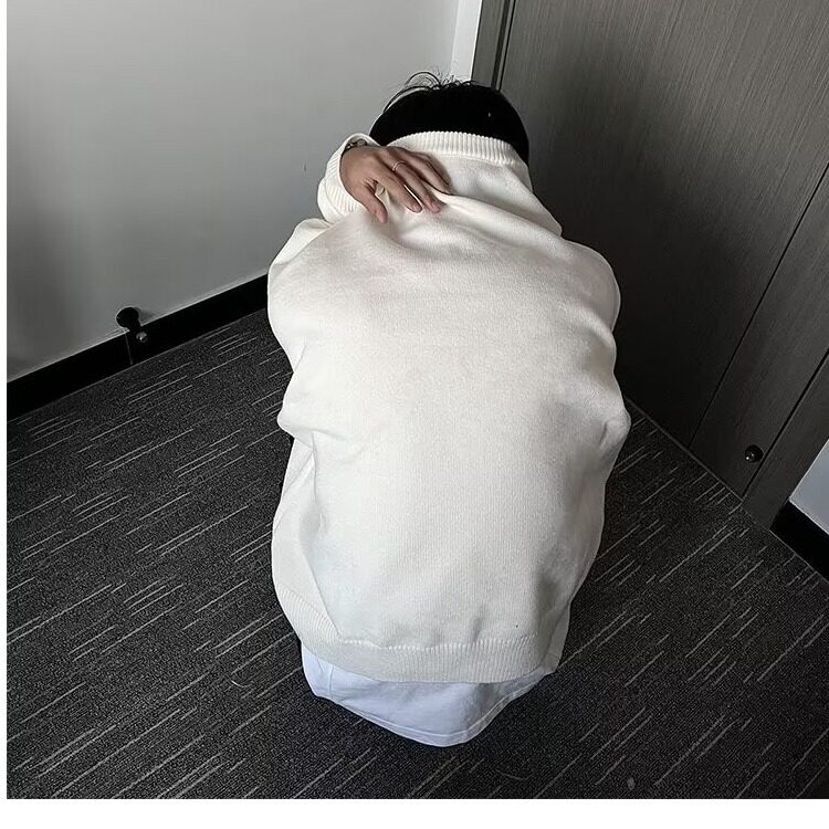 黑色情侣毛衣秋冬款打底针织衫男款韩系慵懒风上衣MZ844-P49,男装T恤,星座412-1