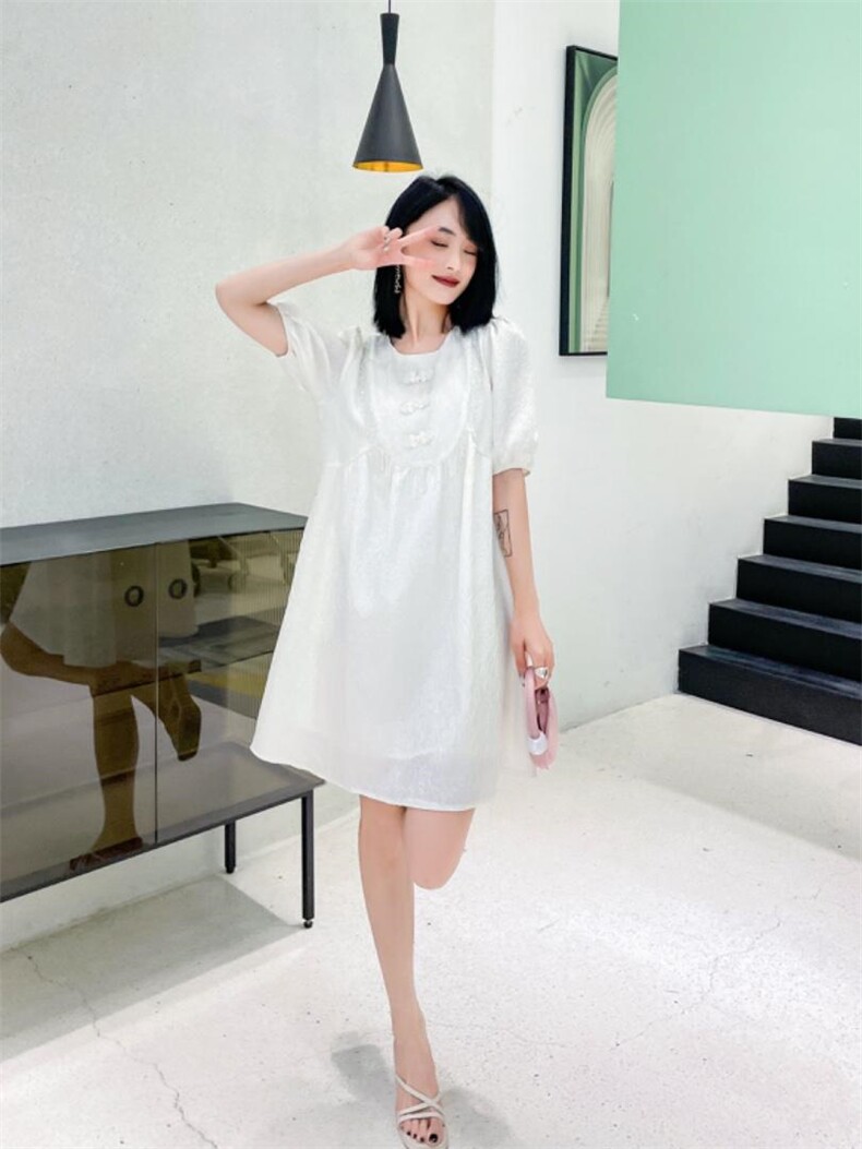 重工订珠韩版宽松连衣裙，女装连衣裙，天使公主