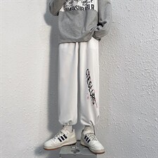 现货2025四季新款抽绳束脚运动印花男港风休闲裤D201-DM79-P45，男装休闲裤，电商D321-1