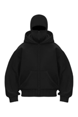 【有货】440克重磅全棉复合双帽悍匪卫衣硬挺开衫外套WY0091P88，男装卫衣，星座908
