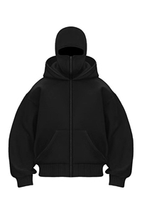 【有货】440克重磅全棉复合双帽悍匪卫衣硬挺开衫外套 WY0091 P88图片