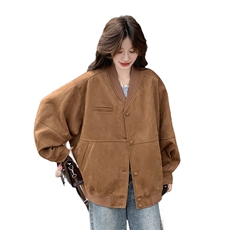 2C085-Q103P150K218秋装V领夹克外套棒球服已出货，女装短外套，2C085