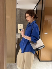 2025百搭时尚简约亚麻衬衫女夏季高端欧货宽松版衬衣，女装衬衫，湘姗