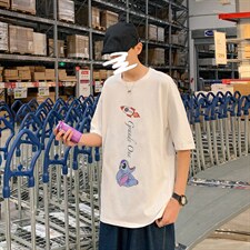 ！春夏新款纯棉宽松短袖T恤男士情侣体恤衫男DX12-P20，男装T恤，电商B367