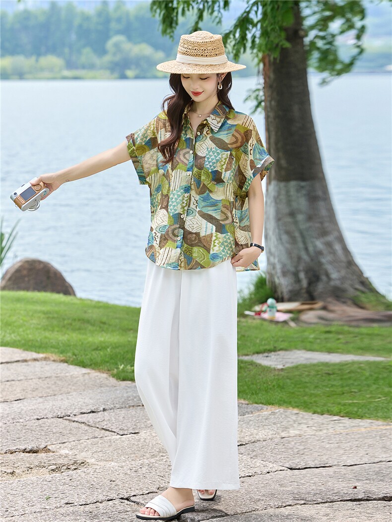 现货！2026年夏季时尚简约大方气质优雅宽松休闲两件套裤套装女,女装套装/套裙,衣之秀