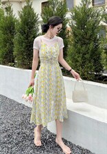 [现货]假两件套连衣裙，两色、四个尺码，女装连衣裙，依柏璐(1F)