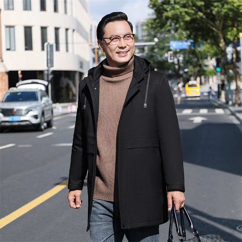 中年男士加厚保暖羽绒服冬季新款男装商务休闲连帽爸爸装上衣外套,男装羽绒服,电商B212（原钱塘6029）