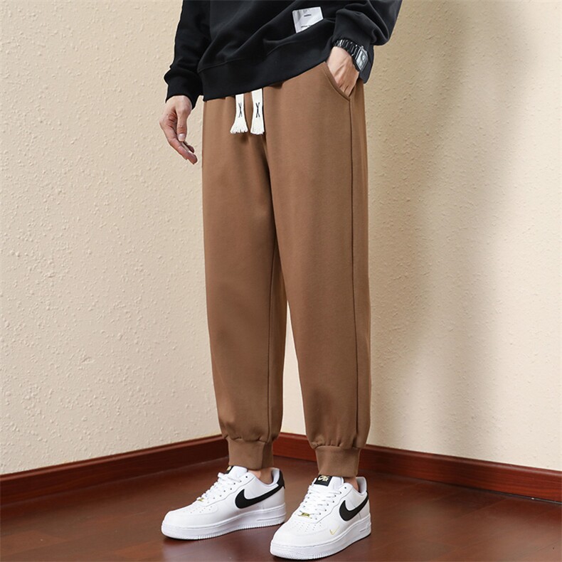 主推跑量款常年现货2025秋装男士纯色螺纹休闲运动长裤YK101-P15，女装休闲裤，星座1816-2（原1210–2）