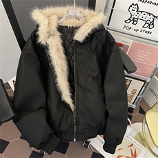 美式高街解构毛领连帽棉服男女cleanfit宽松潮流棉衣M0276-P140，男装棉衣，星座308B-2