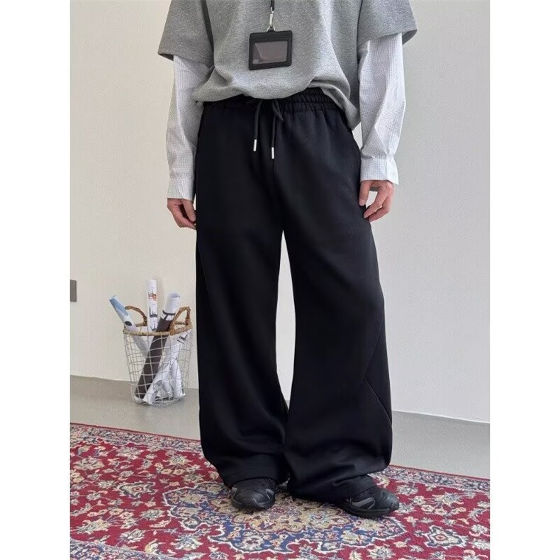网图老钱风立体解构内弧裤型cleanfit休闲裤卫裤CK798/特P45,男装休闲裤,电商B350