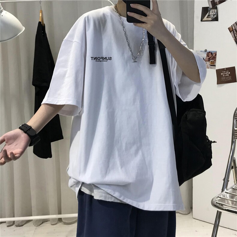 CL5男女中性圆领短袖半袖T恤衫外套大码字母印花学生TEE潮宽松T图片