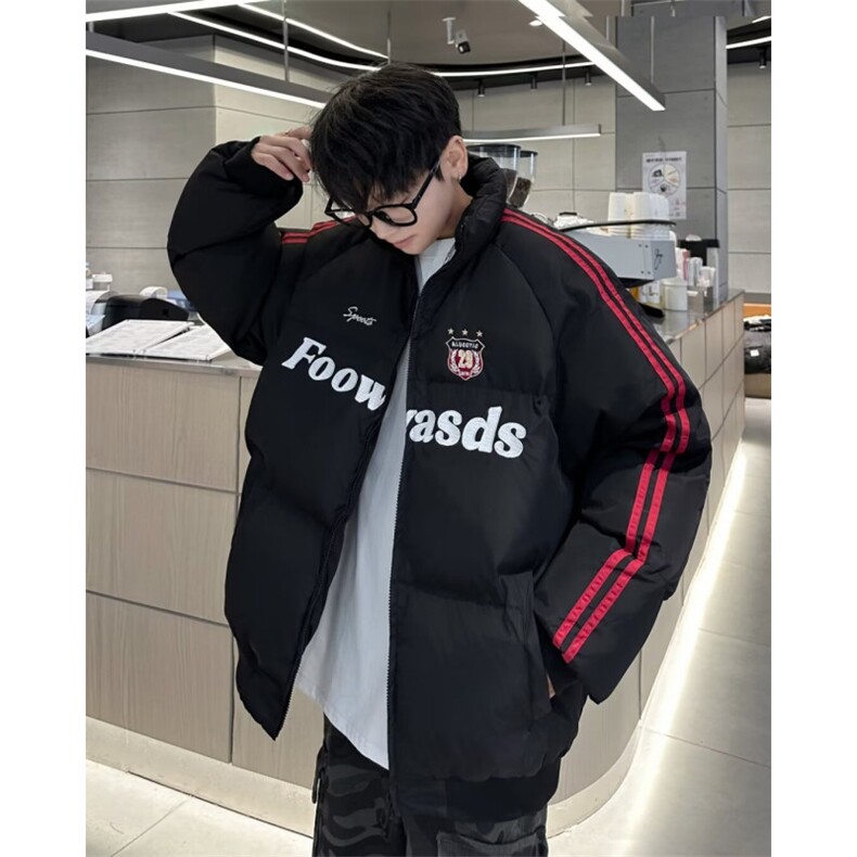 美式复古撞色棉服2024新款加厚保暖棉袄冬季休闲棉衣外套潮M9093,男装棉衣,星座506