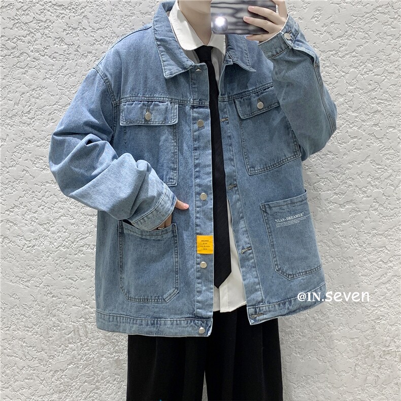 jk637-p70-限价88 港风大码肥仔牛仔外套大皂潮牌ins宽松夹克图片