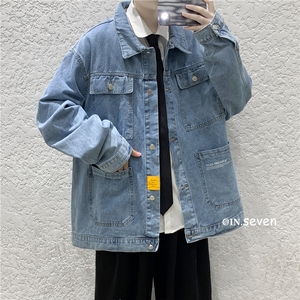 jk637-p70-限价88 港风大码肥仔牛仔外套大皂潮牌ins宽松夹克图片