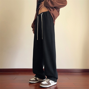 春季潮牌宽松直筒裤男美式复古休闲阔腿运动长裤男生百搭垂感卫裤图片