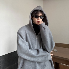 毛呢连帽秋冬潮牌卫衣宽松美式垫肩上衣871P78，男装卫衣，电商A458A